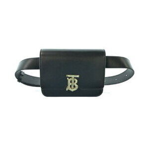 Burberry black leather TB belt bag Bum bag